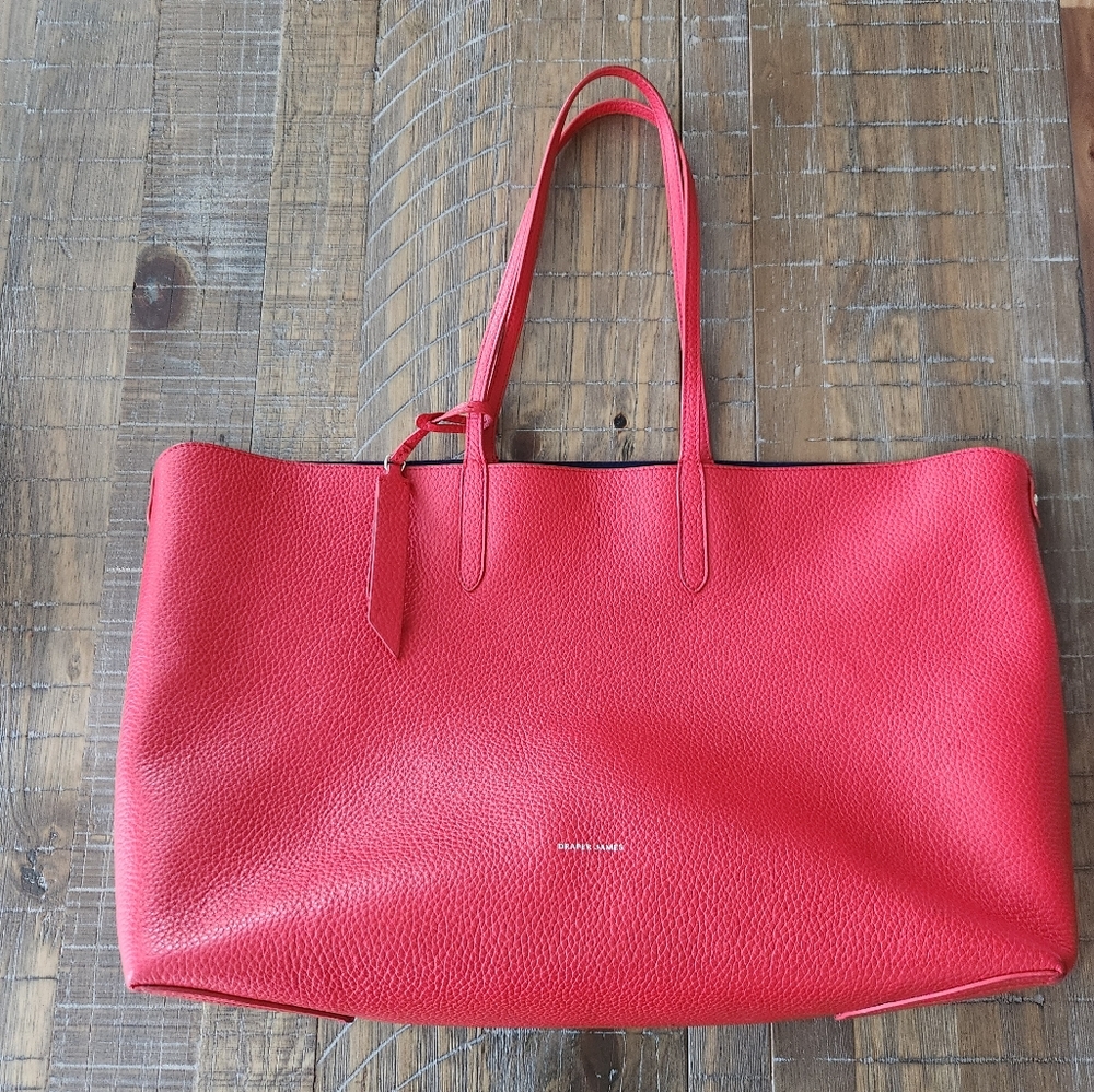 Draper James Red Leather Tote Y'all